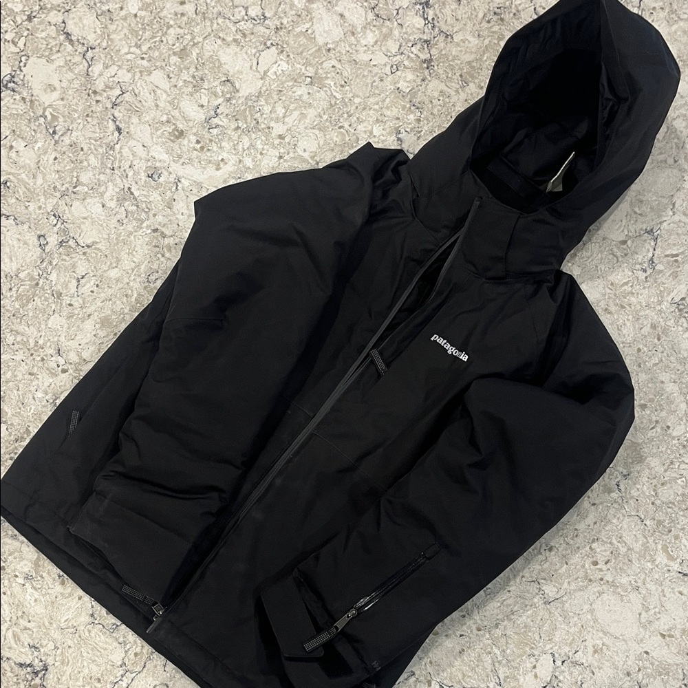 Patagonia Powder Town Youth Medium Black Ski Jacket with Hood